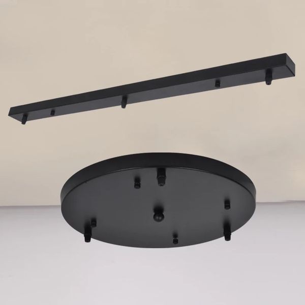 Three Lamps Chandeliers Base High Grade Lighting Accessories Black White Round Rectangular Ceiling Base Rose Canopy Plate Small Pendant Lights Metal