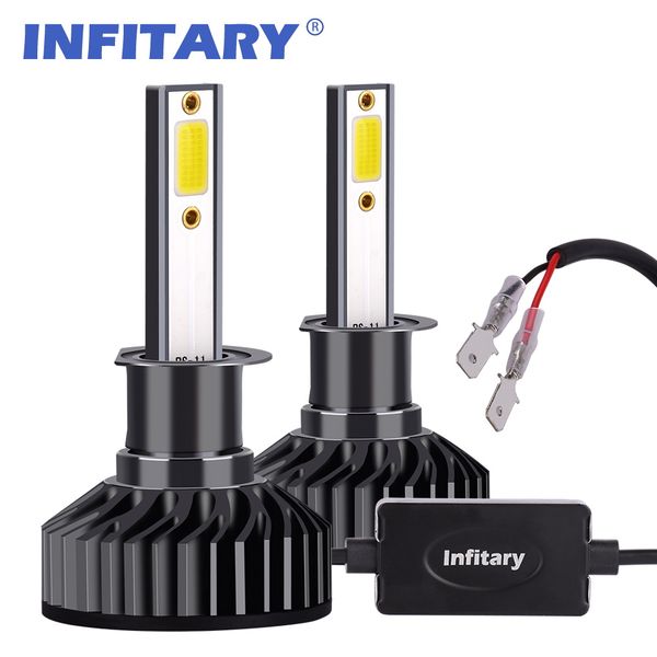 

infitary led headlight bulbs h1 conversion kits single beam auto headlamp car headlight 72w 6500k 8000lm super bright white cob chips