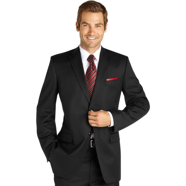 

handsome 2018 black notched lapel men suits business wedding suits custom made bridegroom prom party tuxedos formal man blazer 2pieces, Black;gray