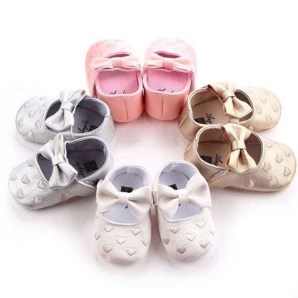 

new baby shoes lovely bows pu leather baby girl shoes non-slip walking infant toddler girls walker shoe