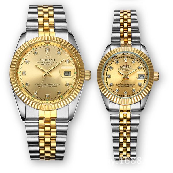 

Новые бренды часы высококлассные женщины и мужчины дизайнер часы бизнес стиль роскошные часы из нержавеющей стали сплава водонепроницаемый календарь кварцевые часы