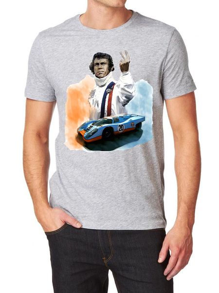 

Стив Маккуин PORSCHE логотип ФУТБОЛКУ новые плоды ткацкого станка печатающую EPSON кор