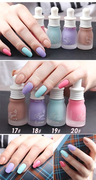 

bgirl cute frosted bottle nail polish matte candy colors nails gel 30 colors 10ml/pcs wholesale