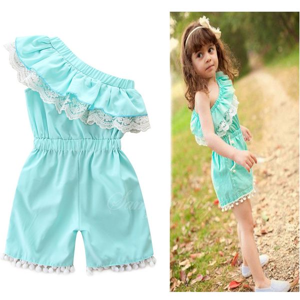 Neonato lnfant Neonate Vestiti Pizzo Ruffle Baby Pagliaccetto One Piece Abiti Off Spalla Nappa Tuta 2018 Summer Boutique Abbigliamento per ragazze