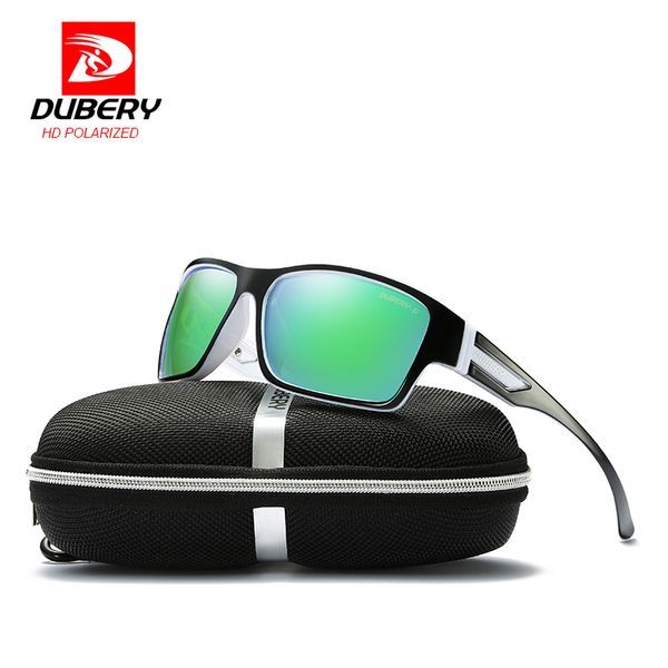 

dubery square brand design polarized sunglasses men driver shades male vintage sun glasses for men mirror summer uv400 oculos, White;black