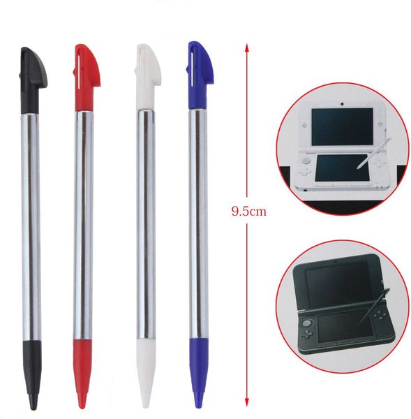 4 pezzi / set stilo in metallo retrattile 4in1 set per 3DS XL LL 3DSXL 3DSLL touch pen Blister imballaggio al dettaglio SPEDIZIONE VELOCE di alta qualità