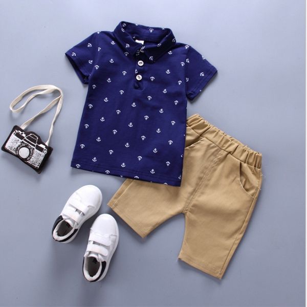 

cola baby boys summer clothing set short-sleeved t shirt+shorts 2 pieces clothing set casual cotton new style boys clothes, White