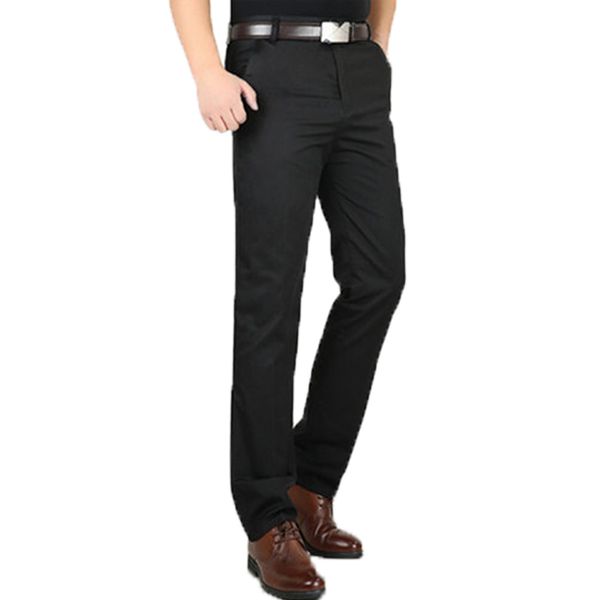 

2018 new arrival summer thin men's casual pants high waist straight loose non-iron long pants 42, Black