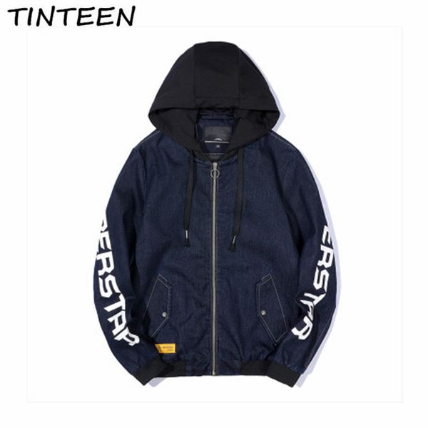 

tinteen 2018 men's cowboy jacket youth trend hip hop cowboy jacket hxh172, Black;brown