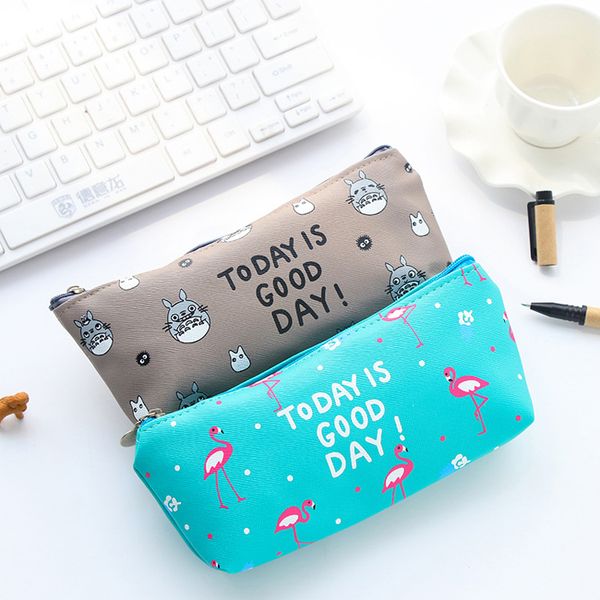 

creative simple animal pu bag cute bulk piven pencil bag pencil box pvc korea fan