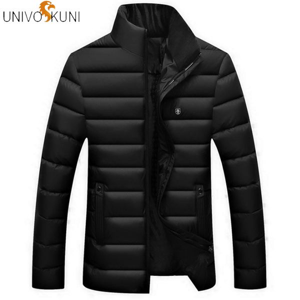 

univos kuni 2018 winter men's warm cotton clothing comfortable thickening youth stand collar down jacket regular coat q5209, Black
