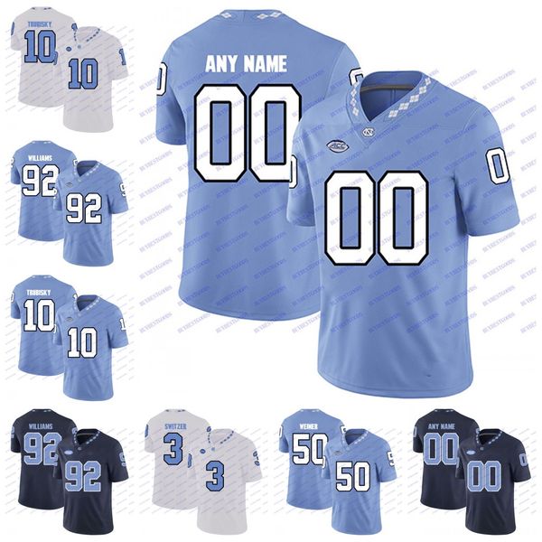 

custom ncaa north carolina tar heels unc 10 trubisky 98 lawrence taylor 85 eric ebron 49 julius peppers college football jerseys white navy, Black;red