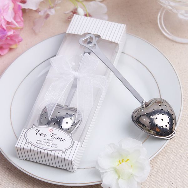 

heart-shaped tea leak wedding gifts for guests favors souvenirs boda strainers filter bags infuser kitchen accessories office