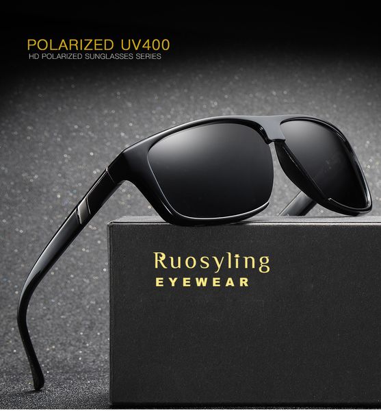 

ruosyling uv 400 sunglasses women men polarized square sun glasses italy brand designer polarized uv 400 glasses lentes hombre, White;black
