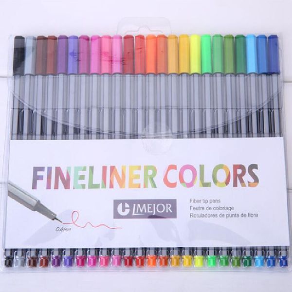 

24 colors fineliners pens pastel set coloring marker pens arts painting pencils fiber tip pen children for coloring books 0.4mm