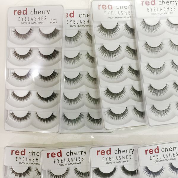 

2018 red cherry false eyelashes 5 pairs/pack 8 styles natural long professional makeup big eyes high quality