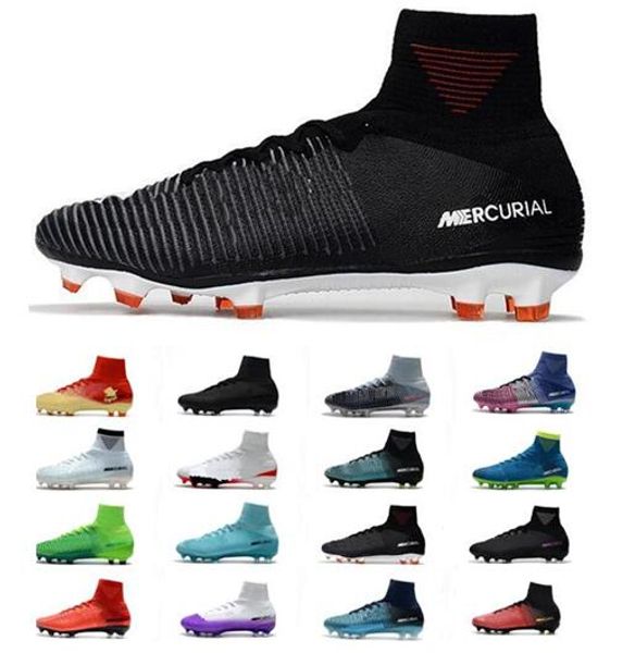 

2018 new mercurial superfly v fg fire red black mens soccer boots shoes mercurial superfly v x fire men fg football shoes soccer cleats