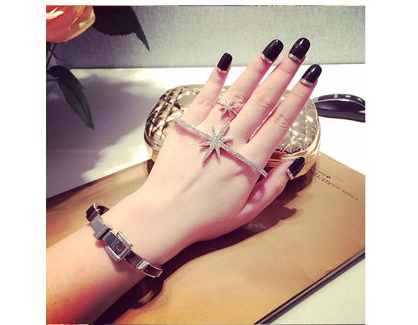 

2018 wedding jewelry bracelets starburst zircon crystal cubic zirconia fashion adjustable bracelets for women or wedding, Golden;silver