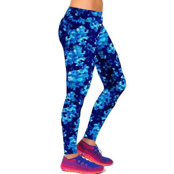 

2017 new arrival new brand high waist floral workout leggings fashion printing slim leggings lady pants wear 12 color, Black