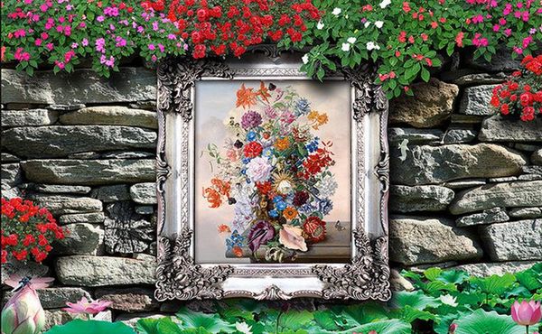 

wallpaper 3d mural for living room european fashion vine flower rattan oil painting 3d tv background wall decorative painting personality