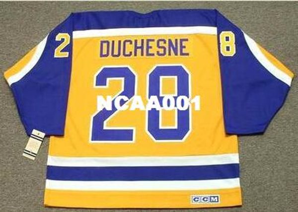 

men #28 steve duchesne los angeles kings 1987 ccm vintage retro home hockey jersey or custom any name or number retro jersey, Black;red