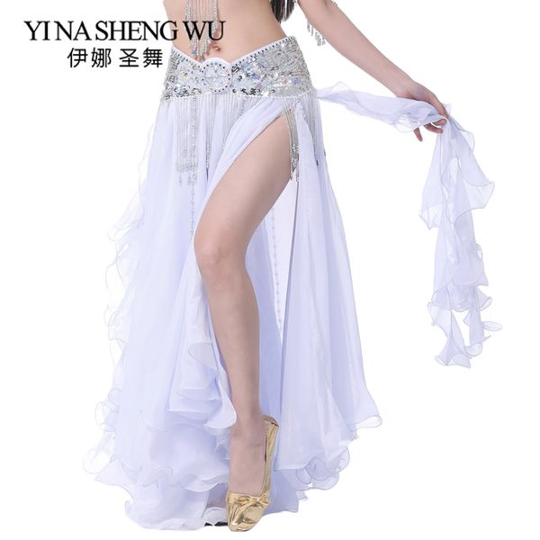 

шифон ролл лист двойной щели юбка танец живота шифон юбка танец живота танец живота высокая щель женщин платье (без пояса) 13 цветов, Black;red