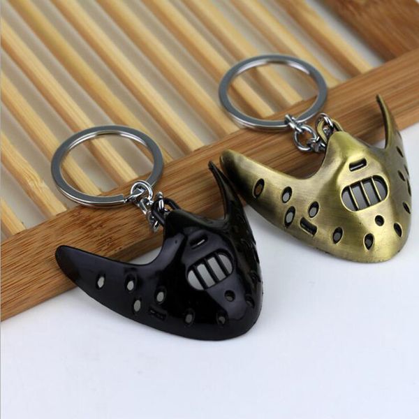 

10pcs/lot fashion movie keychain the silence of the lambs hannibal keyring for men car keys key ring key holder christmas gift, Silver