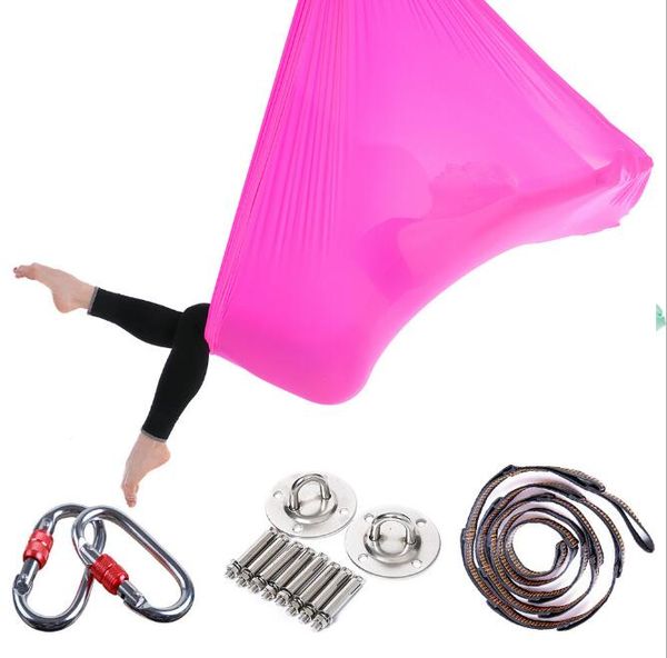 5 * 2.8 m antena yoga antigravidade hammock anti gravidade yoga balanço cama resistência yoga treinamento banda AntiGravity hammock com accessaries