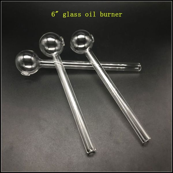 Novo! Mais barato 6 polegadas de vidro Oil Burner Cano de água Bongs Limpar bolha pirex de vidro queimador de óleo tubulações de água Bongos do Tabaco Acessórios fumar