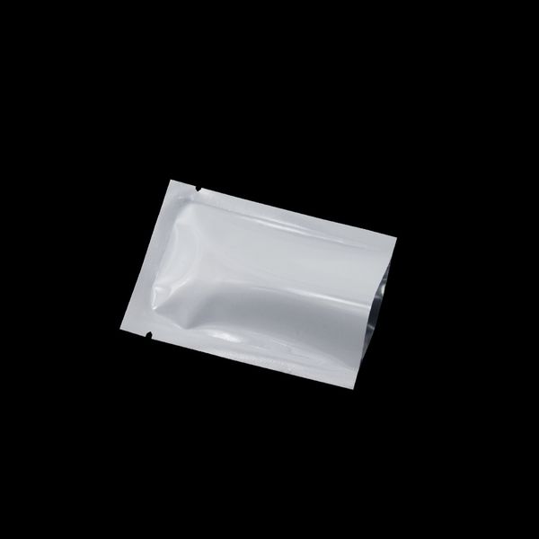 

7*10cm white aluminum foil open storage pouch scented tea vacuum food package bag with tear notch mylar foil bag 500pcs/lot