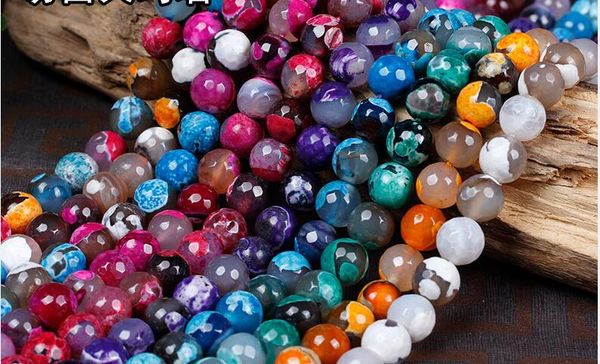 

6mm natural gem facet agate round ball beads semi-precious stone diy beaded jewellery accessories beads for jewelry making