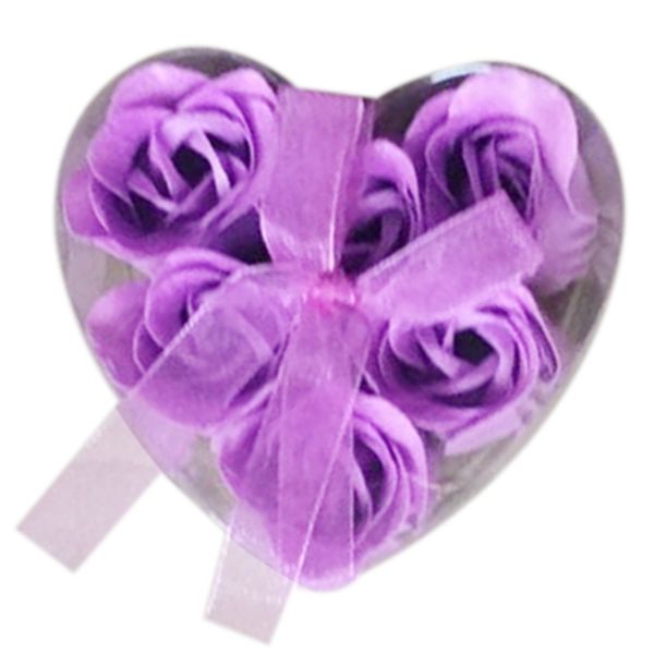 

popular 6 pieces purple bath tub shower rose petal soap floral soap
