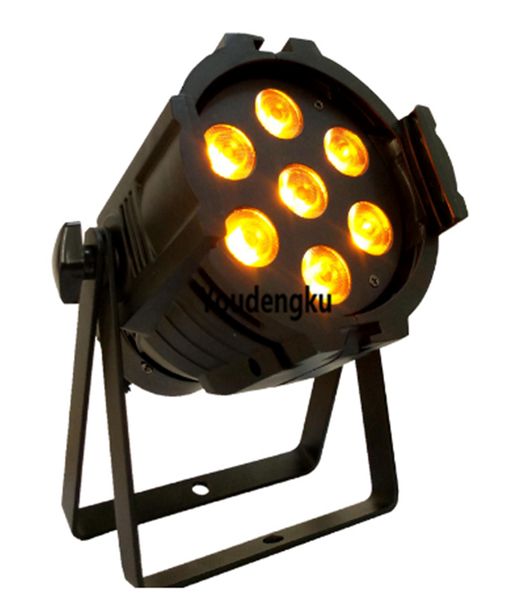 

30 pieces 7pcs led par can light 7*18w 6in1 rgbwa uv mini led flat par can light