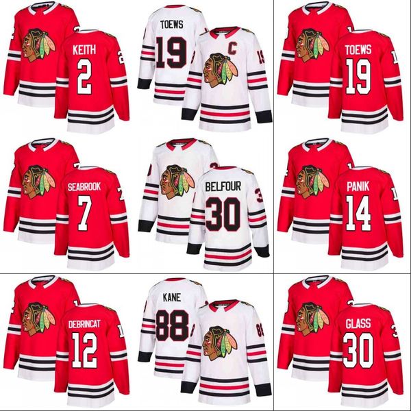 

#19 Jonathan Toews Chicago Blackhawks Jersey 2 Duncan Keith 7 Brent Seabrook 22 Jordin Tootoo Custom Hockey Jerseys White Red