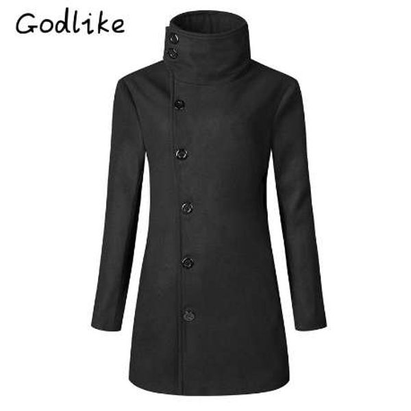 

men's fashion business casual long style trench coat./new autumn and winter new big lapels men double breasted trench coat, Tan;black