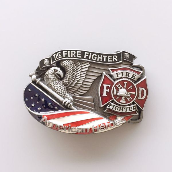 

brand new retail american hero firefighter belt buckle factory direct fast delivery buckle-3d039 ing, Black;brown