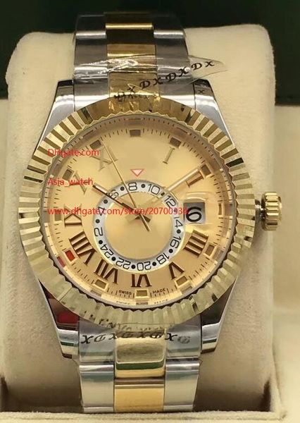 

factory suppliers watch sapphire eternal 42 mm gold dial 326935 automatic mechanical men's men's watch, Slivery;brown