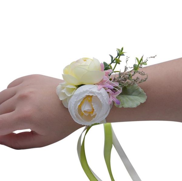 Mori Retro Braut Handgelenk Blumenband Blumendekoration Geschenkbox Simulationsblume