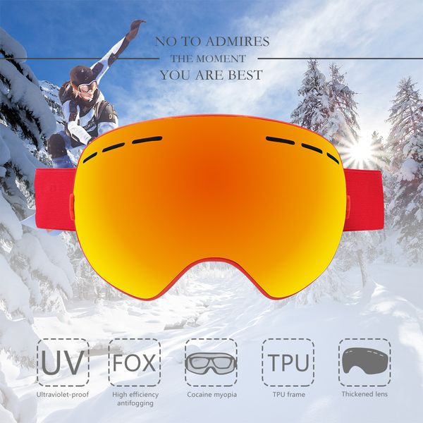 

brand ski goggles double layers uv400 anti-fog big ski mask glasses skiing men women snow snowboard windproof goggles pro