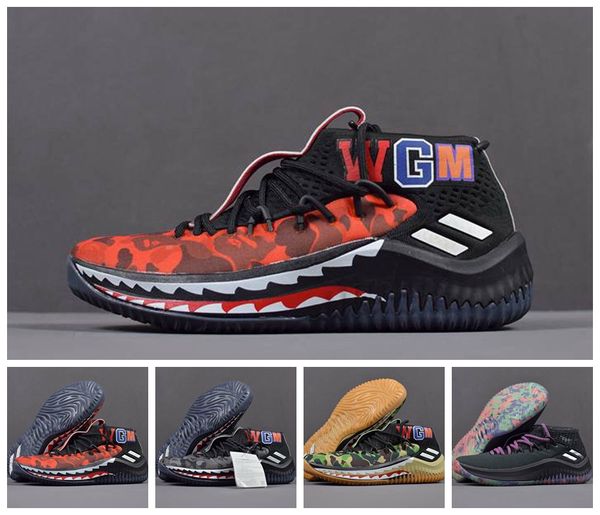

2018 damian lillard 4 shark men basketball shoes dame 4s camo green red wgm sports mens trainers zapatos sneakers chaussures
