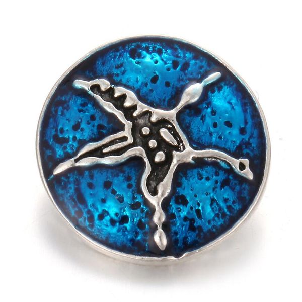 

10pcs starfish 18mm snap buttons diy interchangeable jewelry accessory blue metal snap jewelry bracelets summer accessories, Bronze;silver