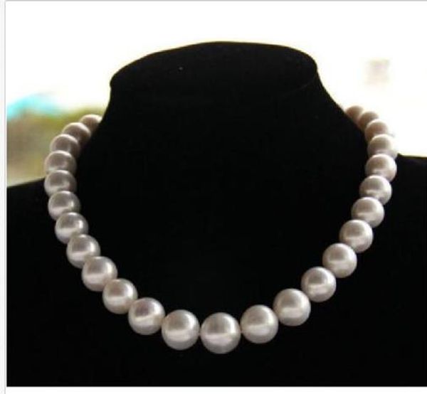 

13-15mm natural south sea white pearl necklace 18" 14k, Silver