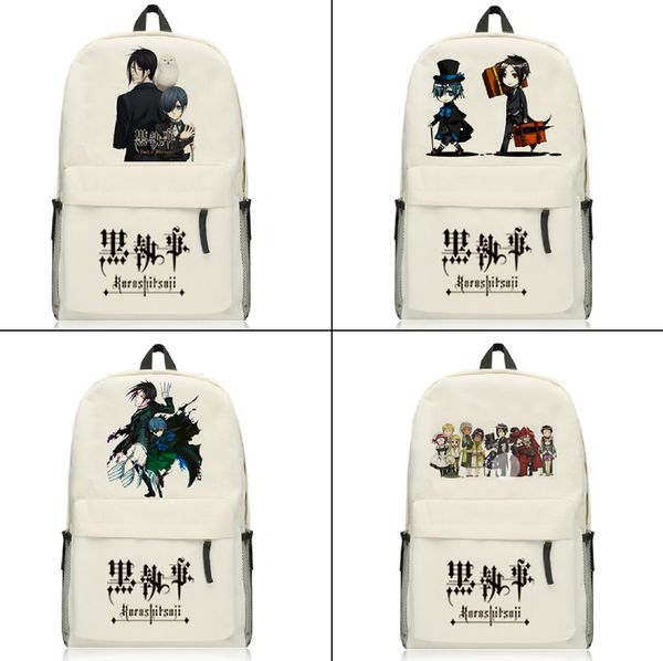 

anime black butler ciel sebastian backpack canvas travel bag student school bag fashion packsack zip rucksack woman laptop