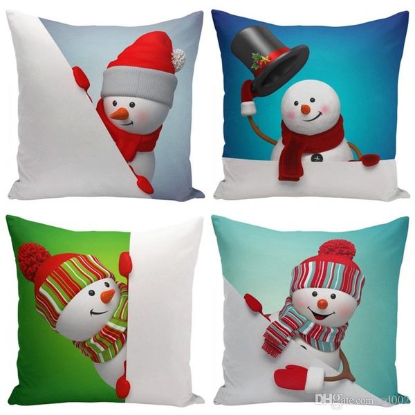 

3d снеговика печати наволочка soft touch cute square throw наволочка christmas party диван декор подушка для творческого подарки 5 5yf zz