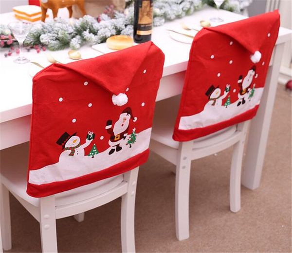 Hot Home Festive Snowman Cap Chair Covers Christmas Dinner Table