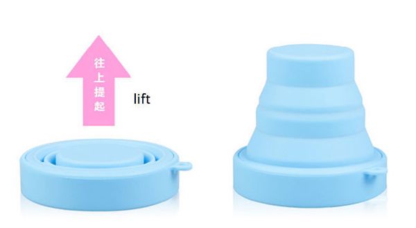 

wholesale-portable travel cup candy color silica gel cup foldable outdoor