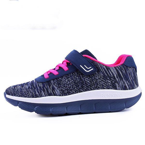 

mesh black hook & loop fitness shoes old chaussure femme platform light sport shoes zapatos de mujer de modaheight increasing shoes, Black;blue