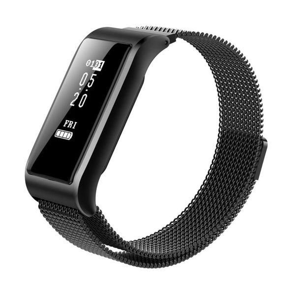 

outdoor running bluetooth step counter b29 metal strap sports band pedometer heart rate monitor walking fitness wristband