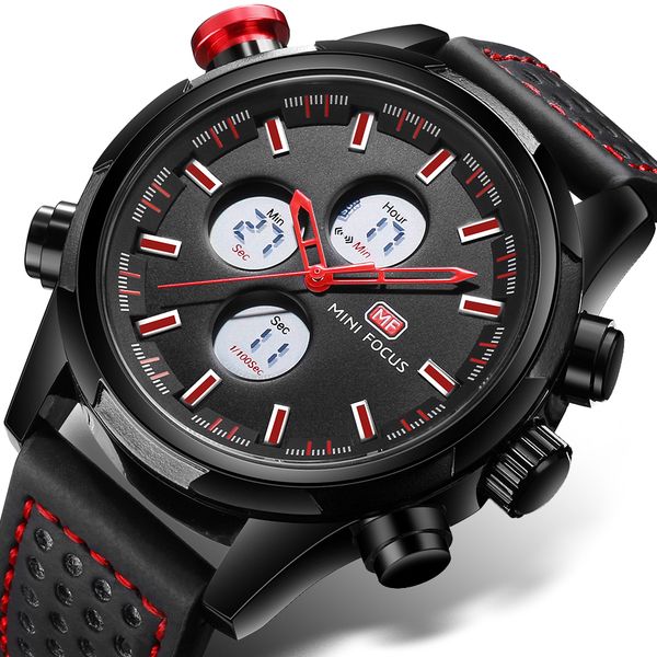 

watch brand men sports watches dual display analog digital led electronic quartz wristwatches waterproof swimming clock, Slivery;brown