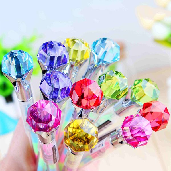 

2pcs diamond color gel pen kawaii school stationery kids girls gifts promotional ink pen gifts office writing supplies